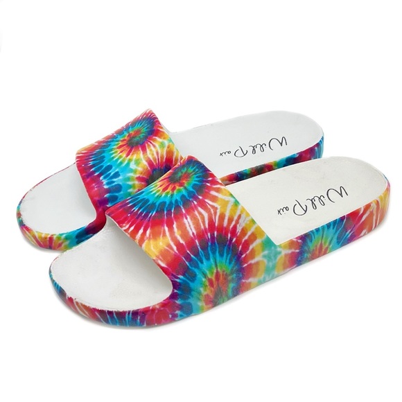 Wild Pair Slyde Tie Dye Platform Pool Slides Size 9 - Picture 1 of 8